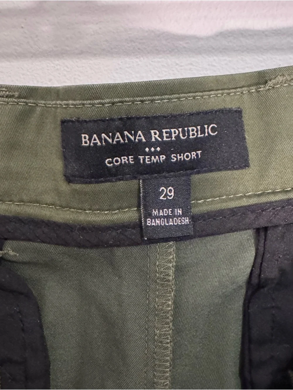 Banana Republic Dark Olive Flat-Front Men's Shorts
